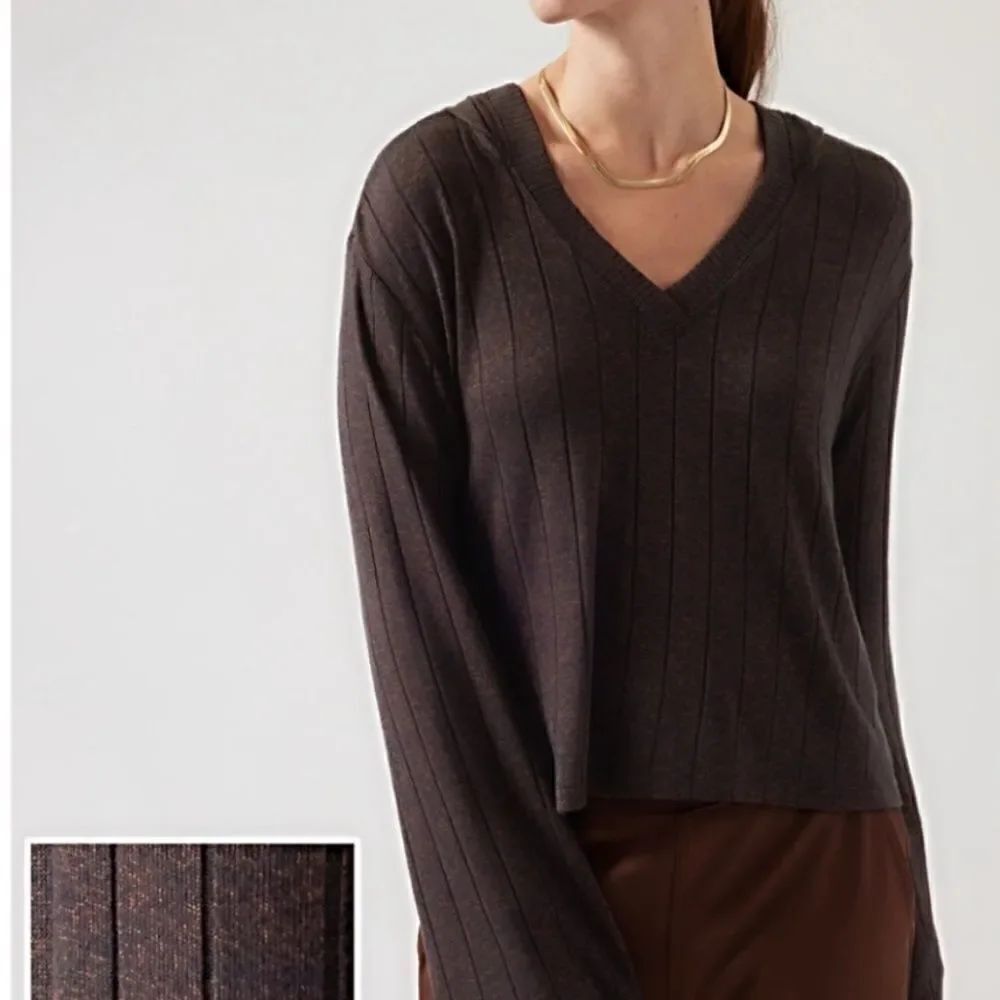 Athleta Harmony Pose Hoodie, Mahogany Heather XXS